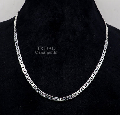 Sterling silver 4.5mm 20-inch chain necklace by TRIBAL ORNAMENTS, durable, versatile, and stylish for men and women.
