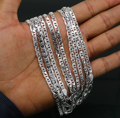 Sterling silver 4.5mm 20-inch chain necklace by TRIBAL ORNAMENTS, durable, trendy, suitable for men and women, delicate design.
