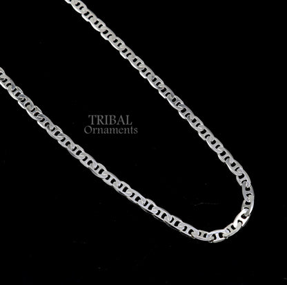 Sterling silver 4.5mm 20-inch chain necklace by Tribal Ornaments, durable, versatile, and trendy for men and girls.