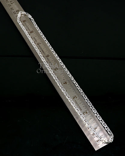 Tribal Ornaments 4.5mm 20-inch sterling silver chain necklace, durable and trendy for men and women, with delicate detailing.