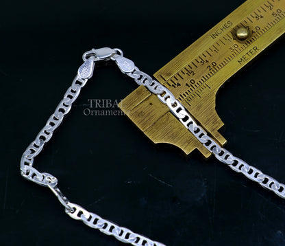 Sterling silver 4.5mm 20-inch chain necklace by TRIBAL ORNAMENTS, versatile and durable for men and girls, trendy jewelry accessory.