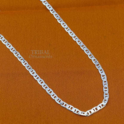 Tribal Ornaments 4.5mm 20-inch sterling silver chain necklace, durable and versatile for men and girls, with delicate design.
