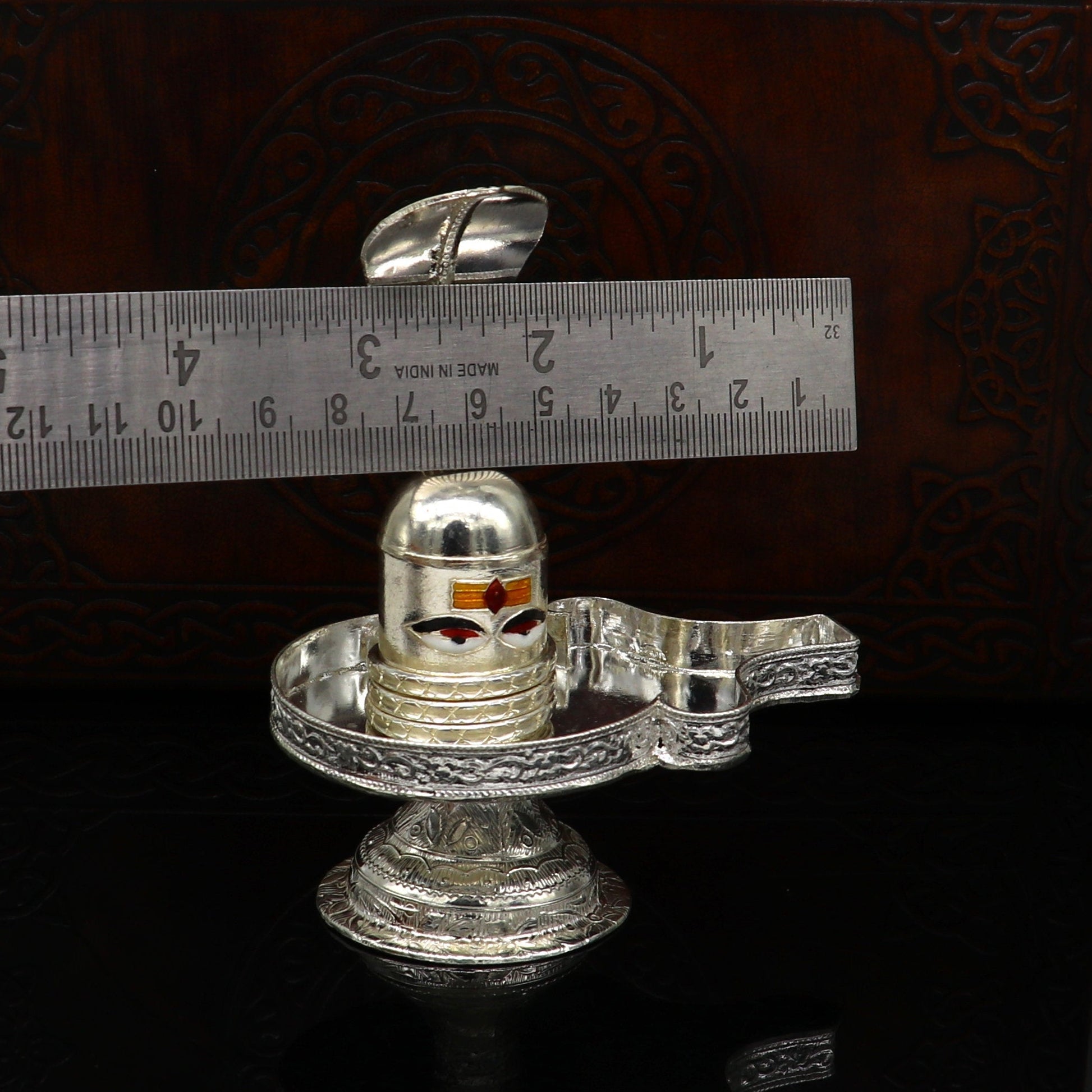 4" 925 sterling silver handcrafted Lord shiva-Linga Stand, silver utensil, silver puja temple art, shiva lingam stand with serpent su162 - TRIBAL ORNAMENTS