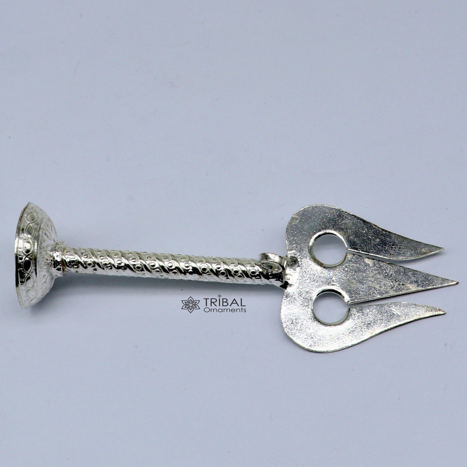4" 925 Sterling silver handmade lord Shiva trident/trishul, fabulous craftsmanship Mahadev trishul, best collectible puja article su1136 - TRIBAL ORNAMENTS