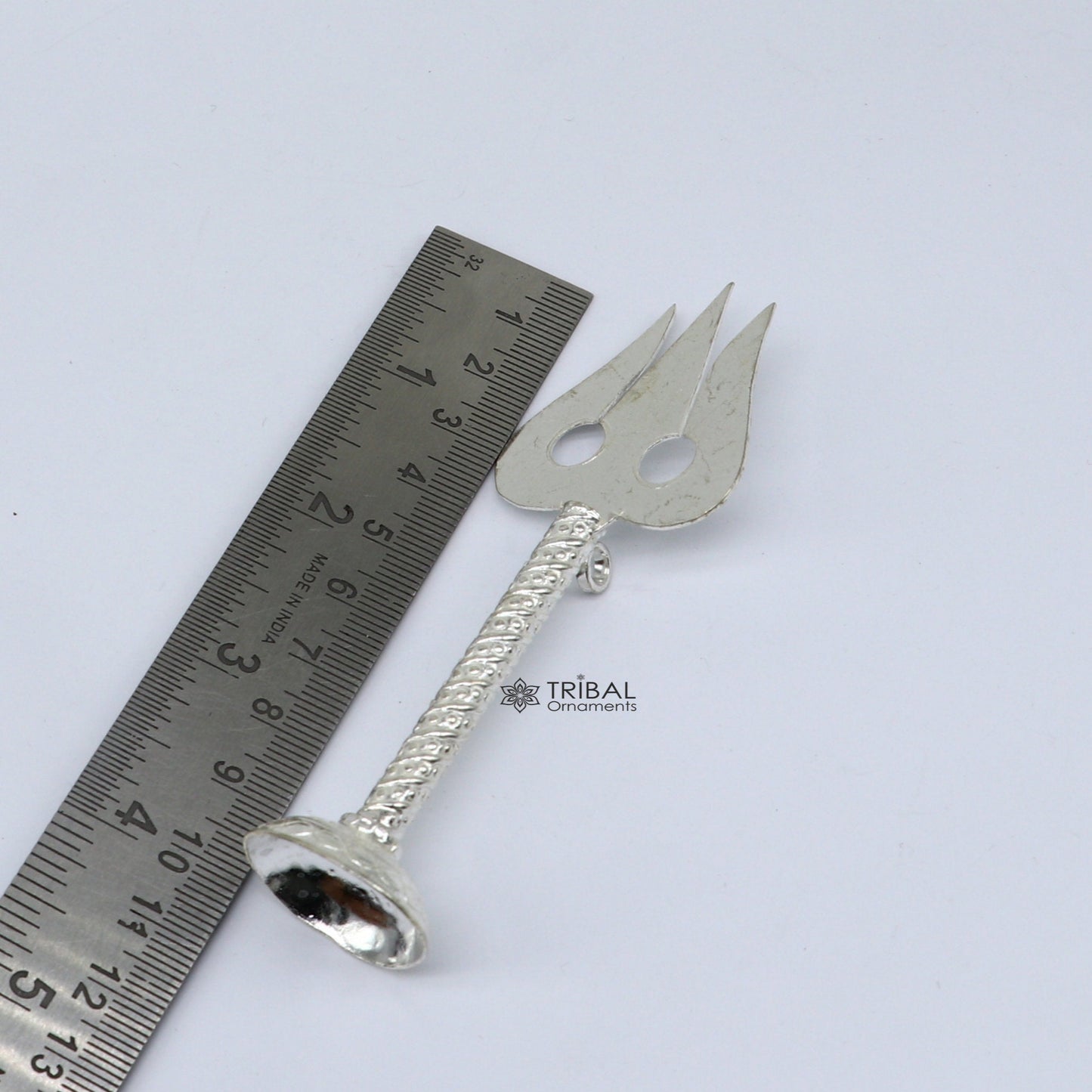 4" 925 Sterling silver handmade lord Shiva trident/trishul, fabulous craftsmanship Mahadev trishul, best collectible puja article su1136 - TRIBAL ORNAMENTS