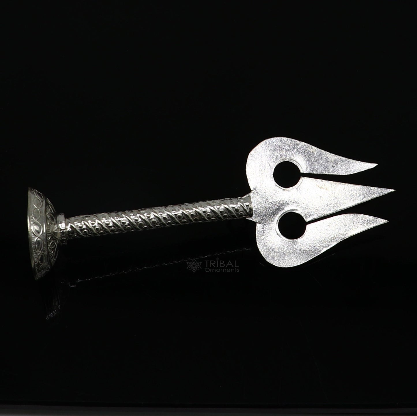 4" 925 Sterling silver handmade lord Shiva trident/trishul, fabulous craftsmanship Mahadev trishul, best collectible puja article su1136 - TRIBAL ORNAMENTS