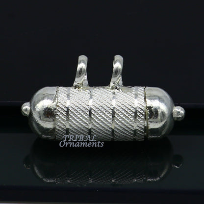 4 cm wide Sterling silver handmade vintage customized design amulet pendant, box pendant, container pendant excellent gifting jewelry nsp470 - TRIBAL ORNAMENTS