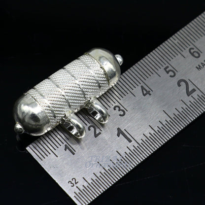 4 cm wide Sterling silver handmade vintage customized design amulet pendant, box pendant, container pendant excellent gifting jewelry nsp470 - TRIBAL ORNAMENTS