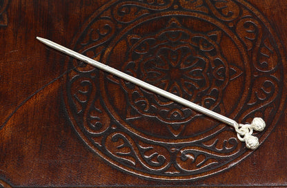 Handmade 4-inch sterling silver eyeliner stick, kajal and surma stick with vintage wedding style, crafted by TRIBAL ORNAMENTS.