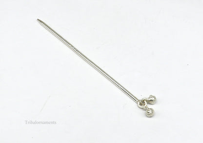 Handmade 4-inch solid sterling silver eyeliner stick with intricate tribal design, ideal for brides and vintage-style makeup.