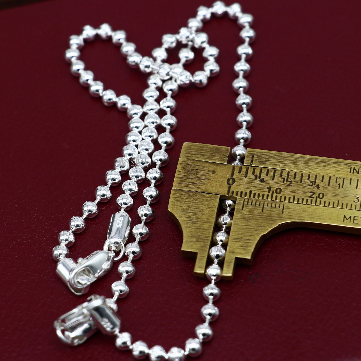 4mm 10.5 925 sterling silver beaded/ball chain anklet bracelet amazing light weight delicate anklets belly dance silver jewelry ank601 - TRIBAL ORNAMENTS