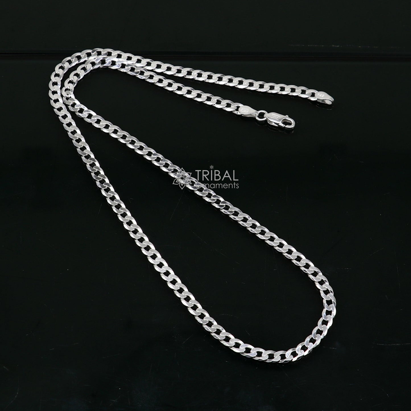 4mm 20" solid 925 sterling silver handmade modern trendy design wheat chain necklace giving it a distinctive and stylish look ch249 - TRIBAL ORNAMENTS