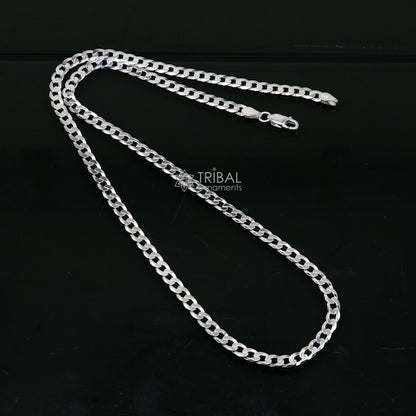 Sterling silver 20-inch wheat chain necklace with a modern, trendy design by TRIBAL ORNAMENTS, featuring a handcrafted, stylish look.