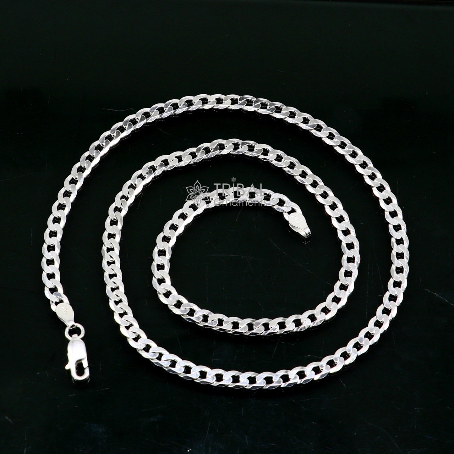 4mm 20" solid 925 sterling silver handmade modern trendy design wheat chain necklace giving it a distinctive and stylish look ch249 - TRIBAL ORNAMENTS
