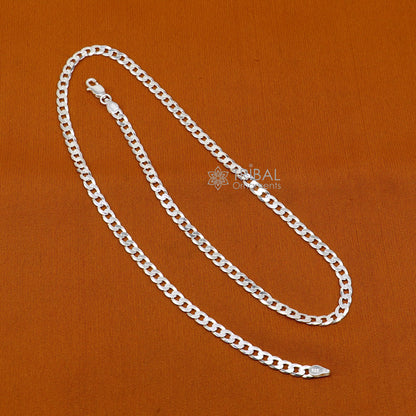 Sterling silver 20-inch handmade wheat chain necklace with modern trendy design, showcasing a stylish and distinctive look.