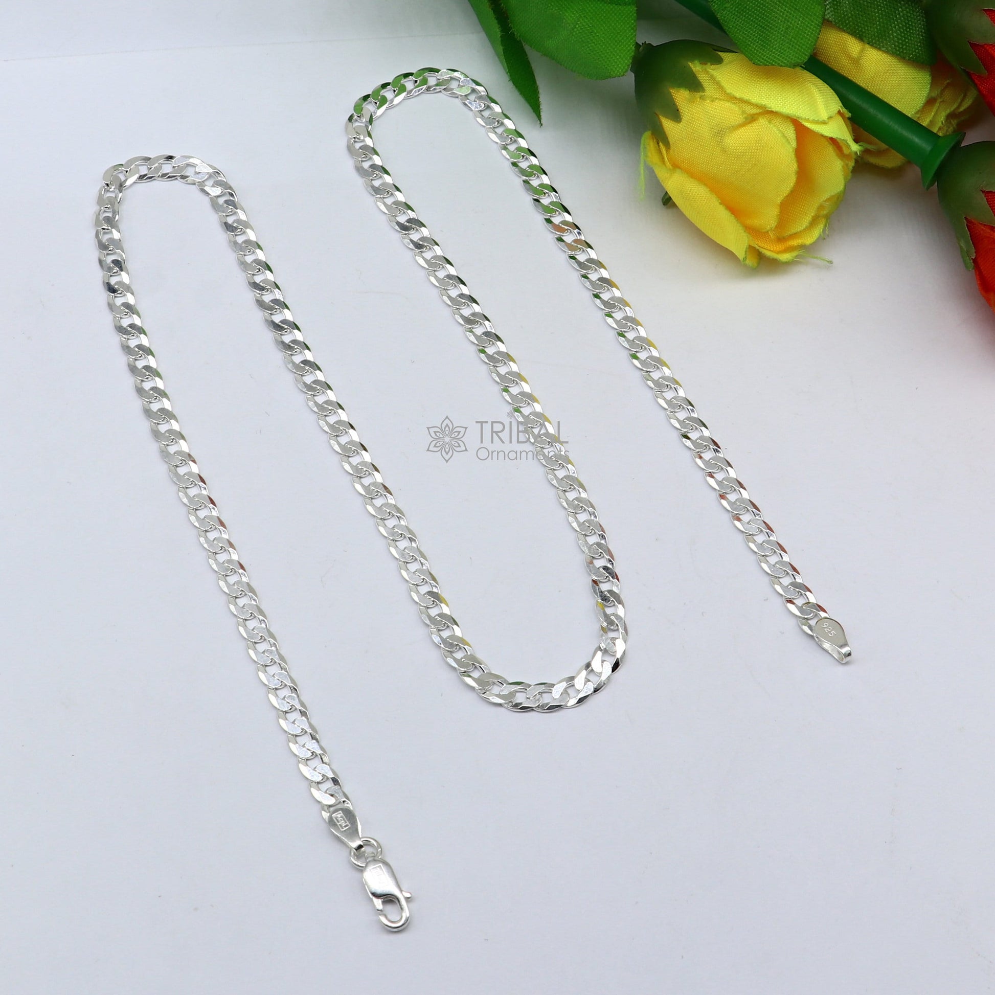 4mm 20" solid 925 sterling silver handmade modern trendy design wheat chain necklace giving it a distinctive and stylish look ch249 - TRIBAL ORNAMENTS