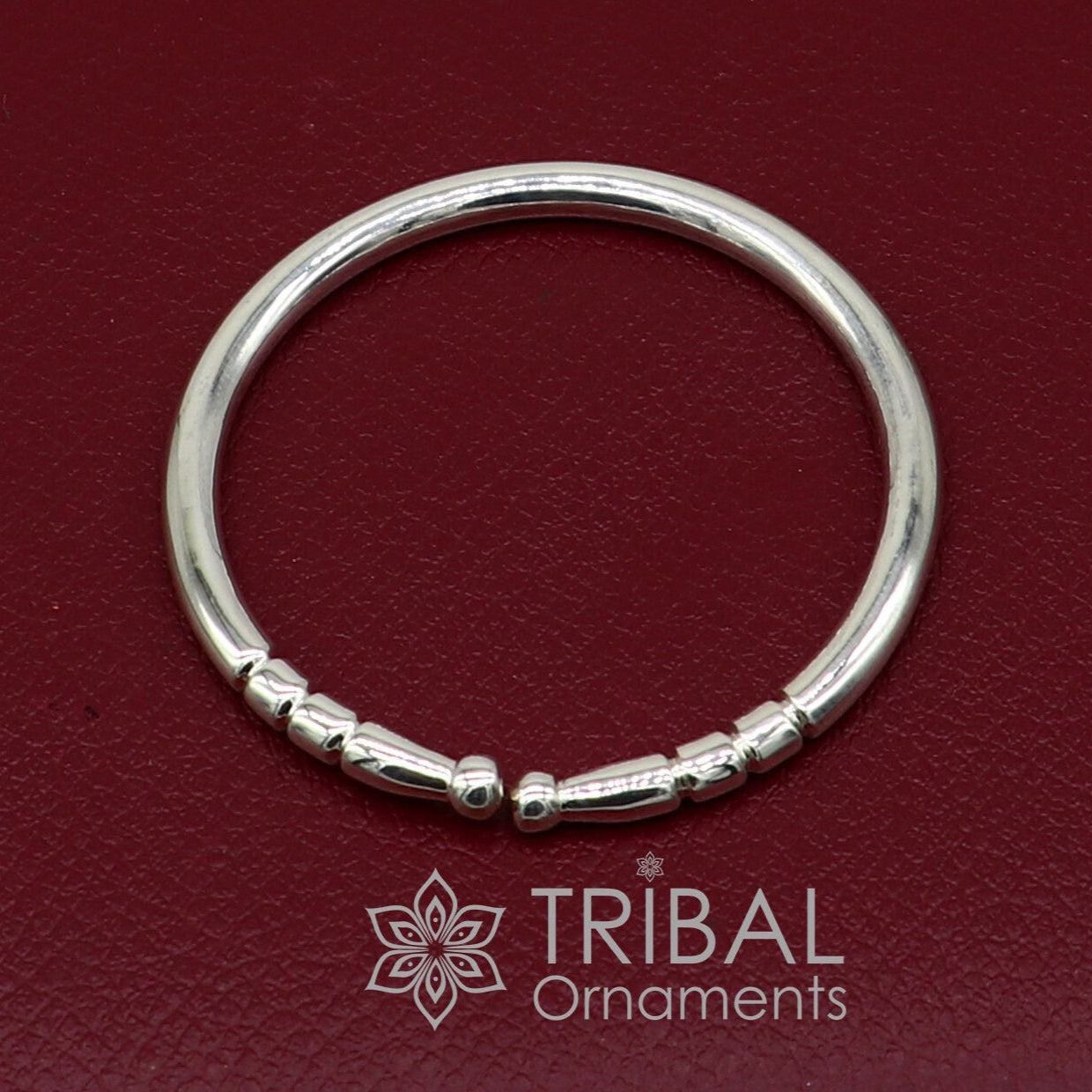 4mm 925 Solid sterling silver handmade plain shiny kids bangle bracelet adjustable baby kada, best Modern trendy gift for unisex nsk687 - TRIBAL ORNAMENTS