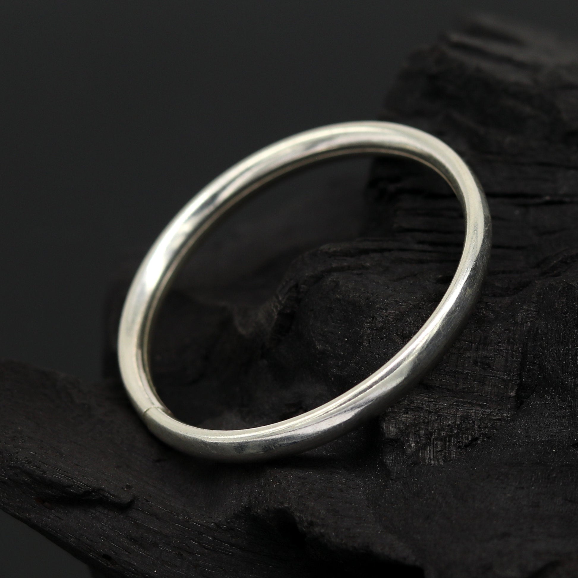 4mm Sterling silver handmade solid kada new born baby bracelet bangle, amazing sikha, punjabi kada, solid silver kids jewelry nbbk121 - TRIBAL ORNAMENTS