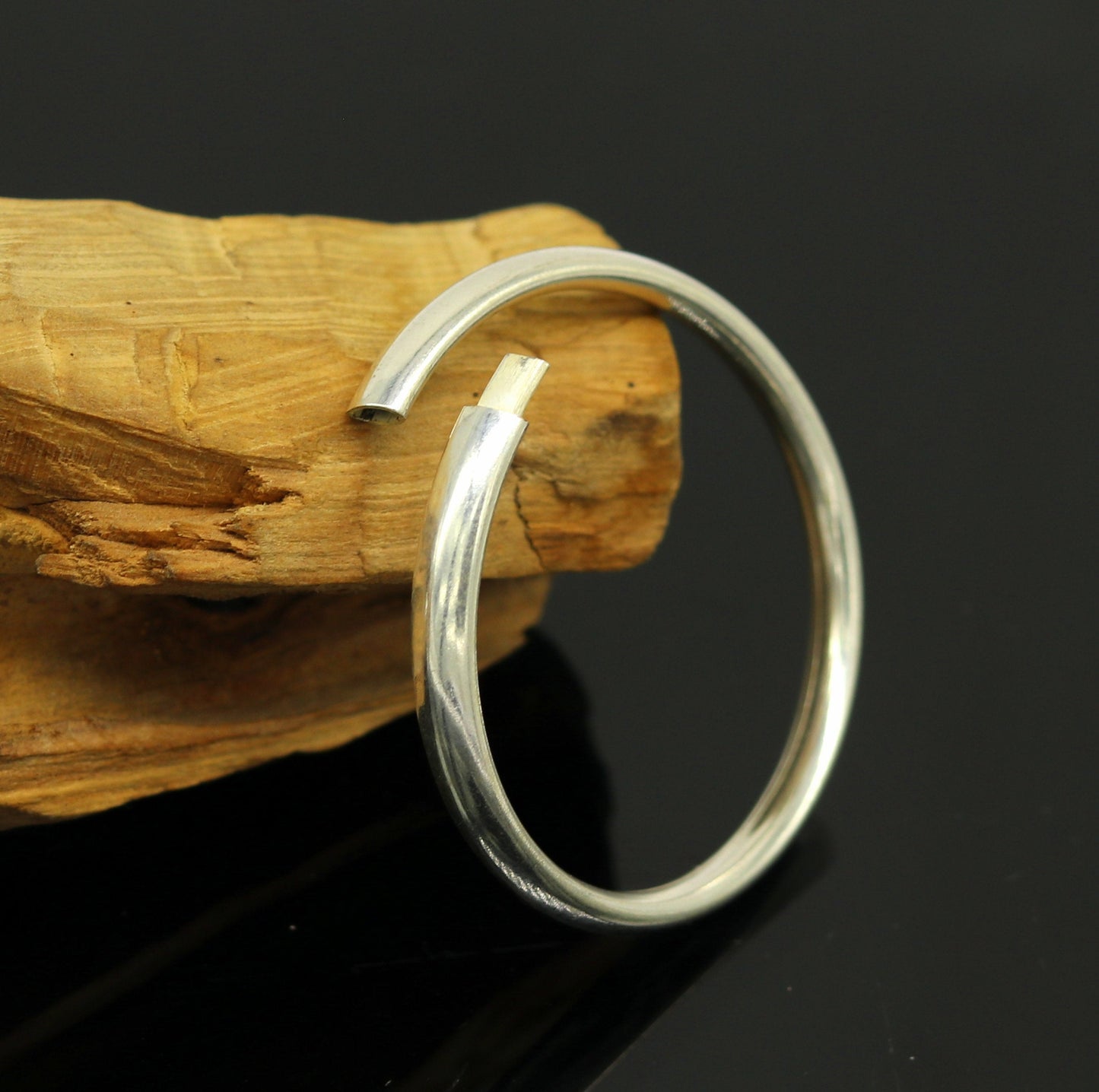 4mm Sterling silver handmade solid kada new born baby bracelet bangle, amazing sikha, punjabi kada, solid silver kids jewelry nbbk121 - TRIBAL ORNAMENTS