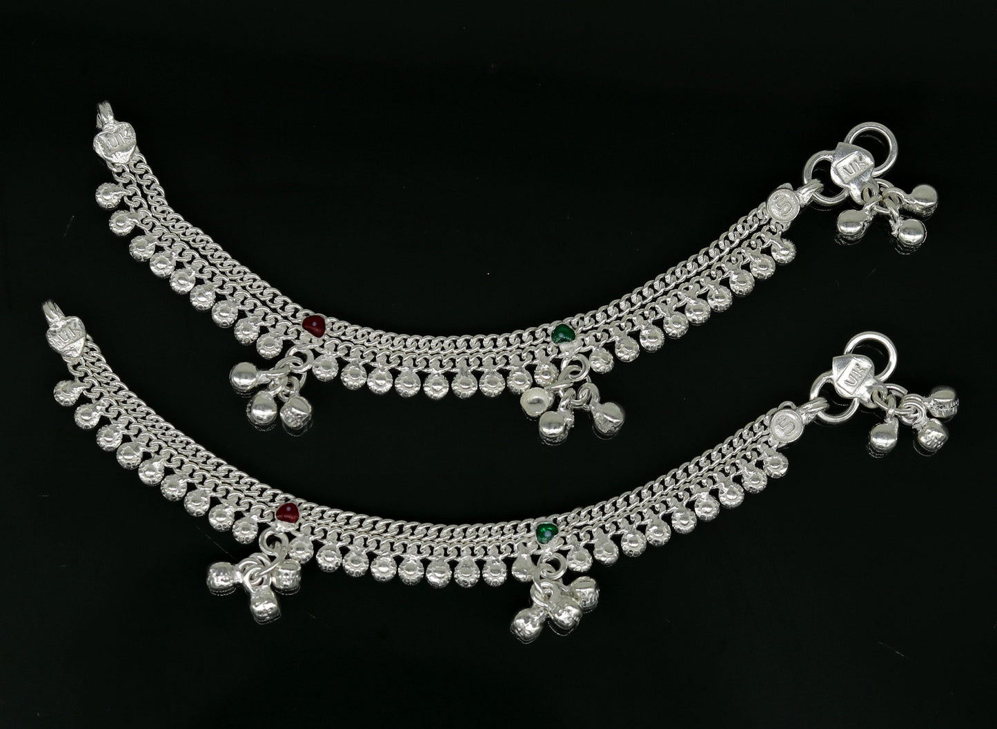 5.2" inches long handmade solid sterling silver baby kids ankle bracelet fabulous customized charm bracelet unisex baby jewelry ank231 - TRIBAL ORNAMENTS