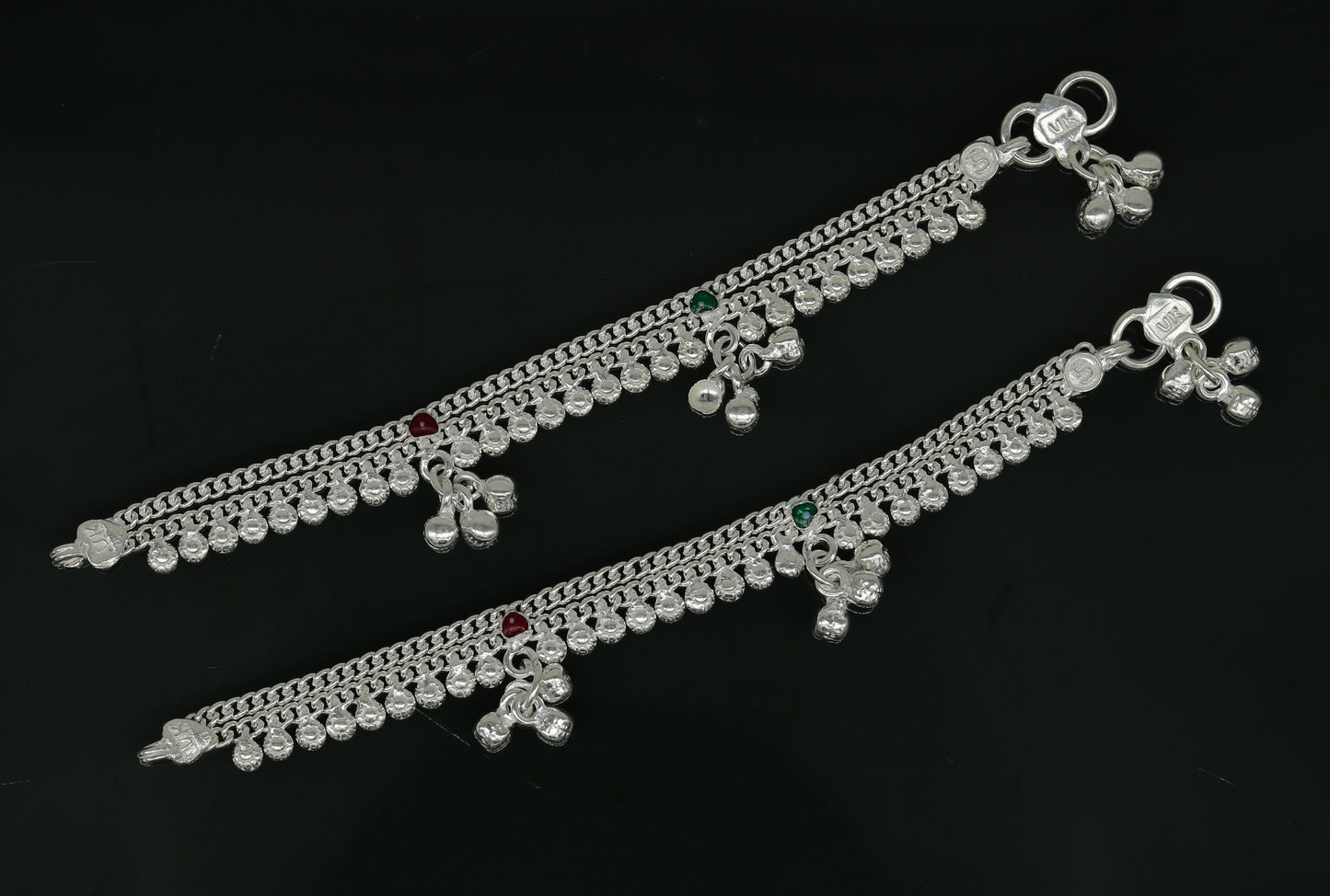 5.2" inches long handmade solid sterling silver baby kids ankle bracelet fabulous customized charm bracelet unisex baby jewelry ank231 - TRIBAL ORNAMENTS