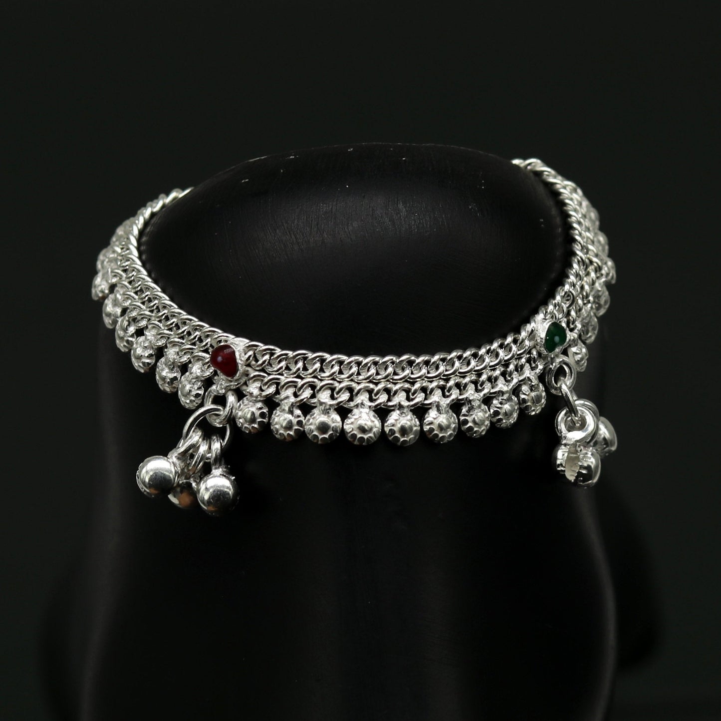 5.2" inches long handmade solid sterling silver baby kids ankle bracelet fabulous customized charm bracelet unisex baby jewelry ank231 - TRIBAL ORNAMENTS