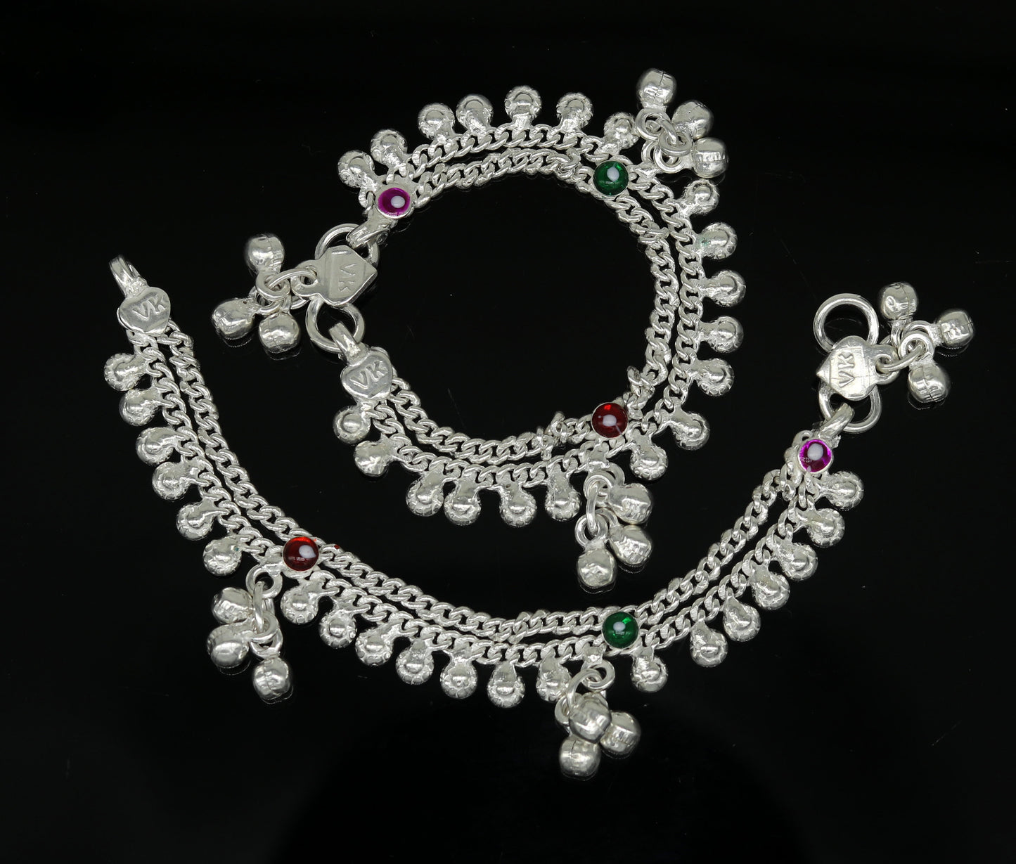 5.2" long Sterling silver handmade amazing silver ankle bracelet baby anklet noisy sound charm customized anklet personalized gifting ank211 - TRIBAL ORNAMENTS