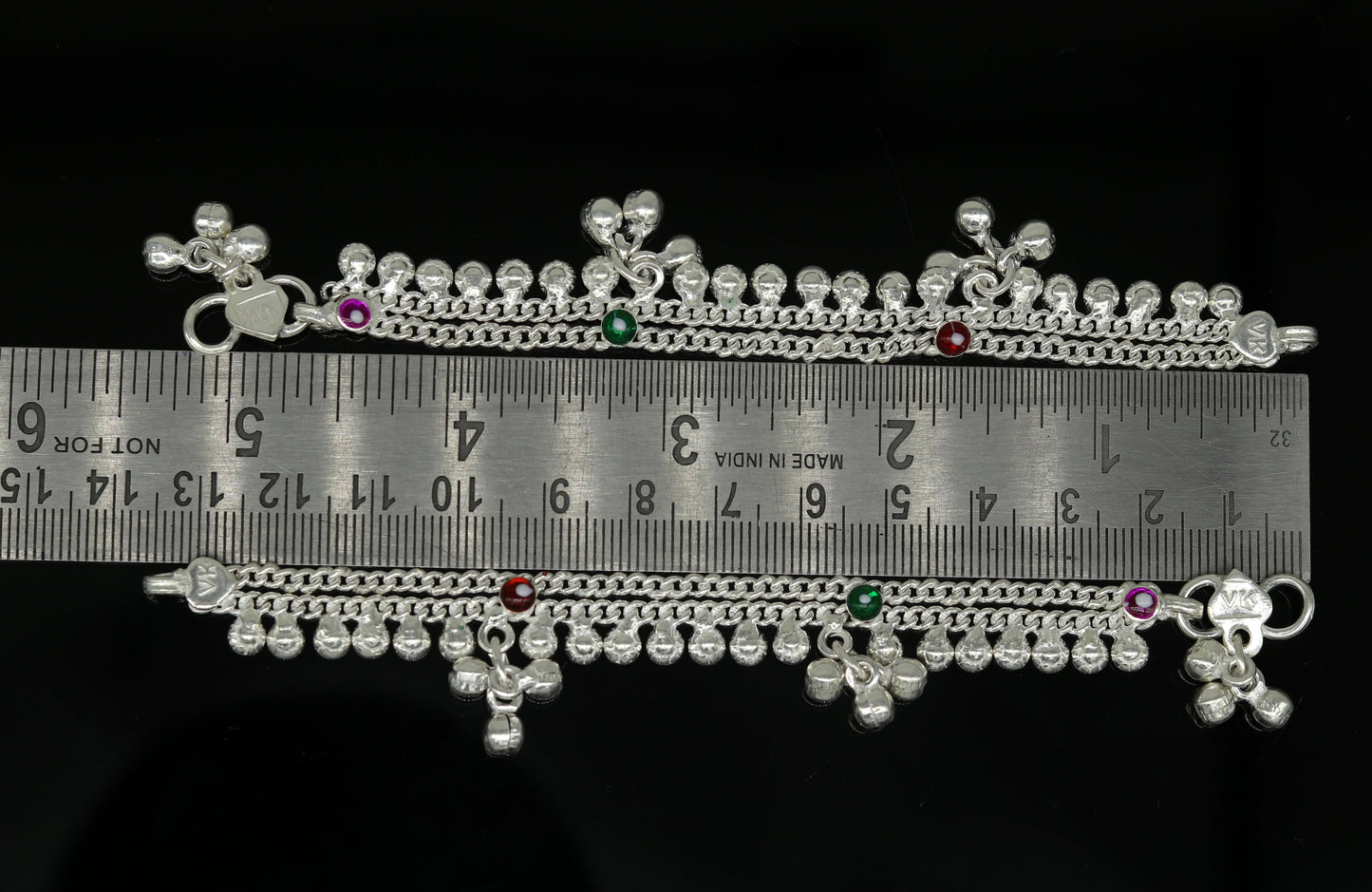 5.2" long Sterling silver handmade amazing silver ankle bracelet baby anklet noisy sound charm customized anklet personalized gifting ank211 - TRIBAL ORNAMENTS