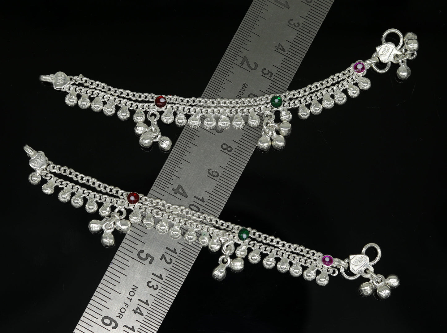 5.2" long Sterling silver handmade amazing silver ankle bracelet baby anklet noisy sound charm customized anklet personalized gifting ank211 - TRIBAL ORNAMENTS