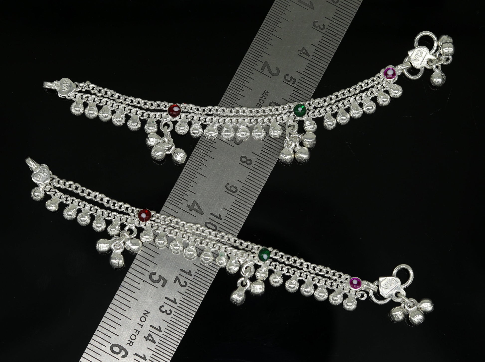 5.2" long Sterling silver handmade amazing silver ankle bracelet baby anklet noisy sound charm customized anklet personalized gifting ank211 - TRIBAL ORNAMENTS