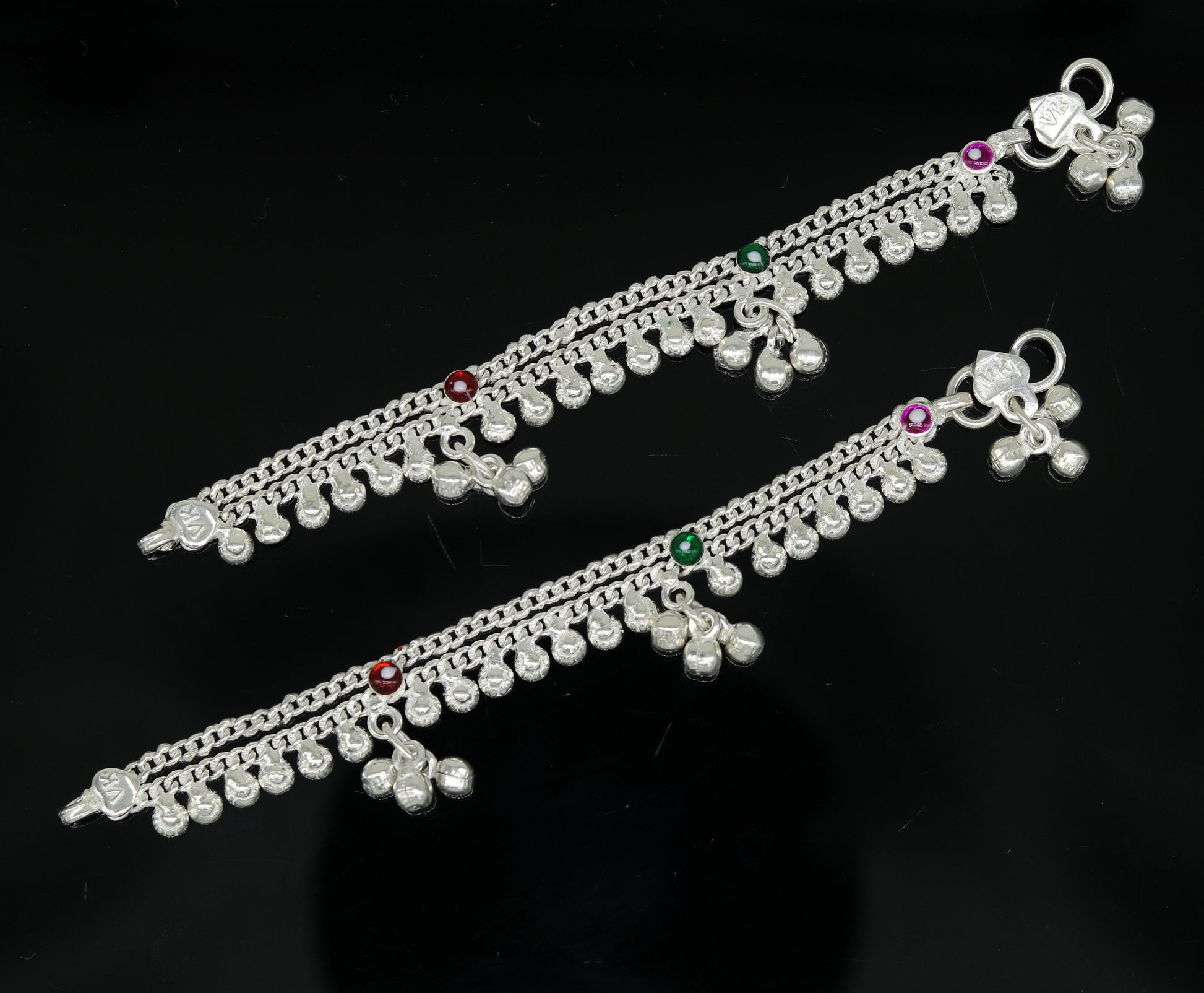 5.2" long Sterling silver handmade amazing silver ankle bracelet baby anklet noisy sound charm customized anklet personalized gifting ank211 - TRIBAL ORNAMENTS