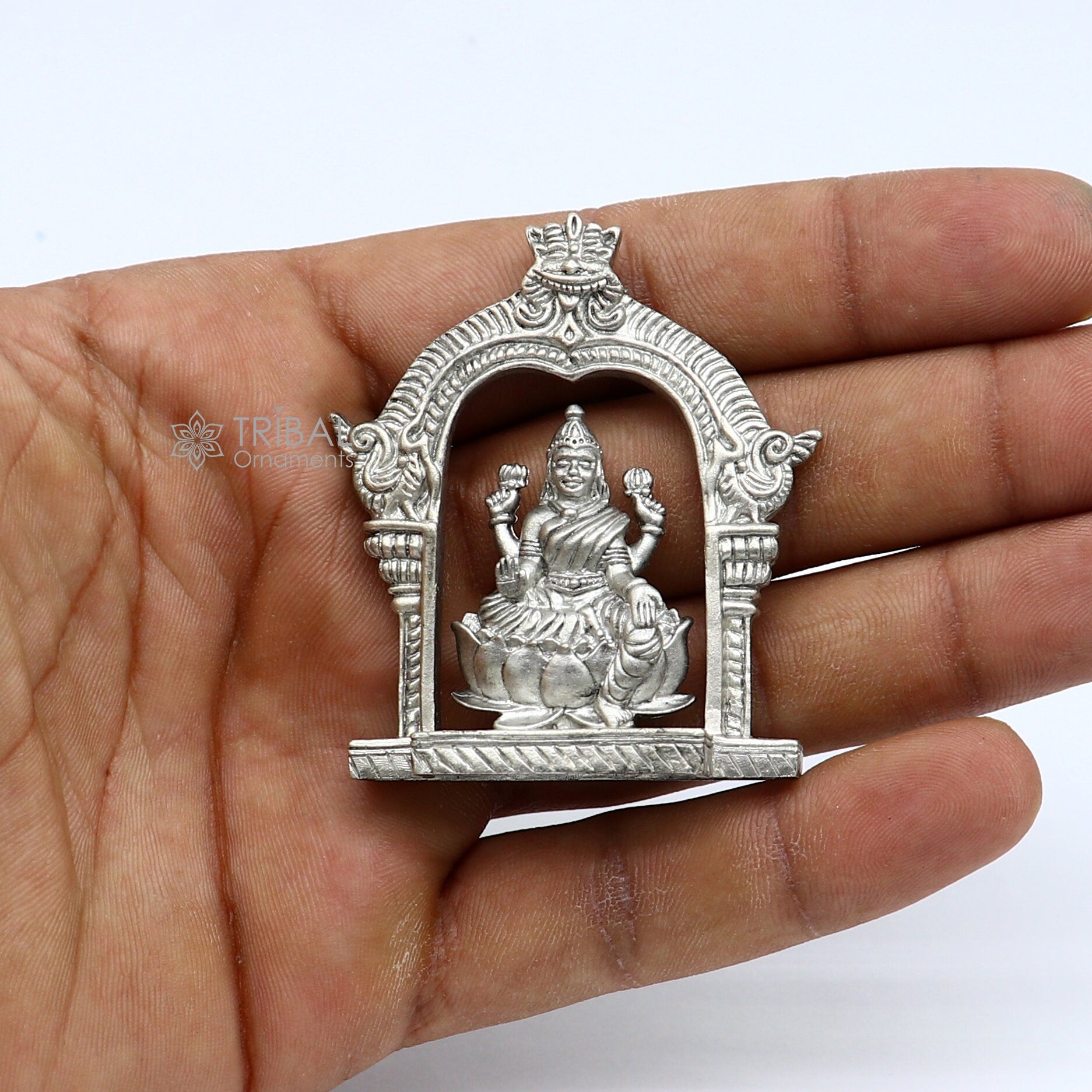 5.3CM  Goddess Lakshmi Divine statue figurine for puja,best way for Diwali festival puja or worshipping for wealth and prosperity art738 - TRIBAL ORNAMENTS