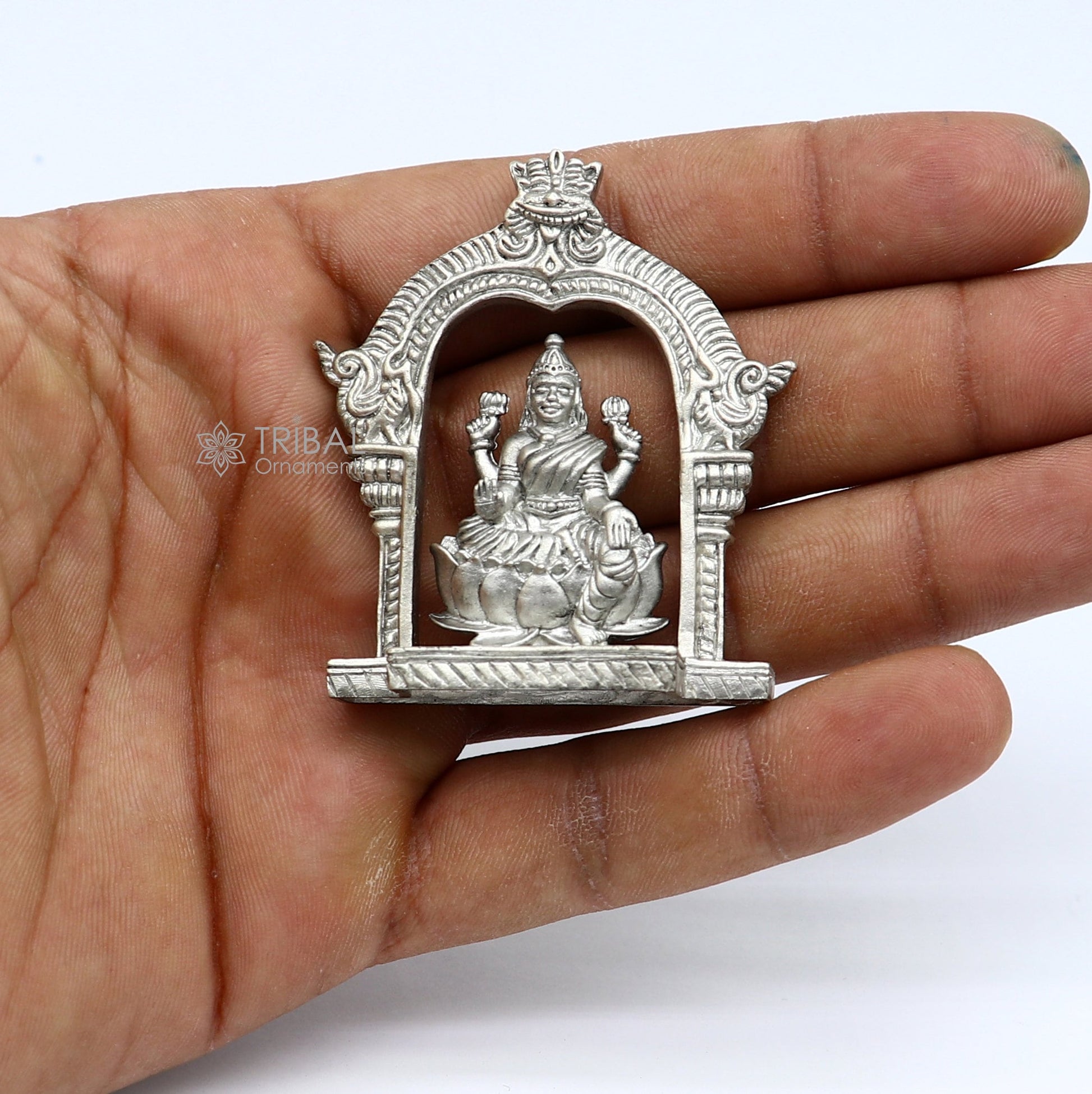 5.3CM  Goddess Lakshmi Divine statue figurine for puja,best way for Diwali festival puja or worshipping for wealth and prosperity art738 - TRIBAL ORNAMENTS