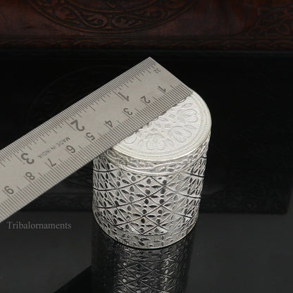 5.5 cm 925 solid silver utensils vintage style trinket box, container/casket box bridal floral work box, jewelry box silver utensils stb203 - TRIBAL ORNAMENTS