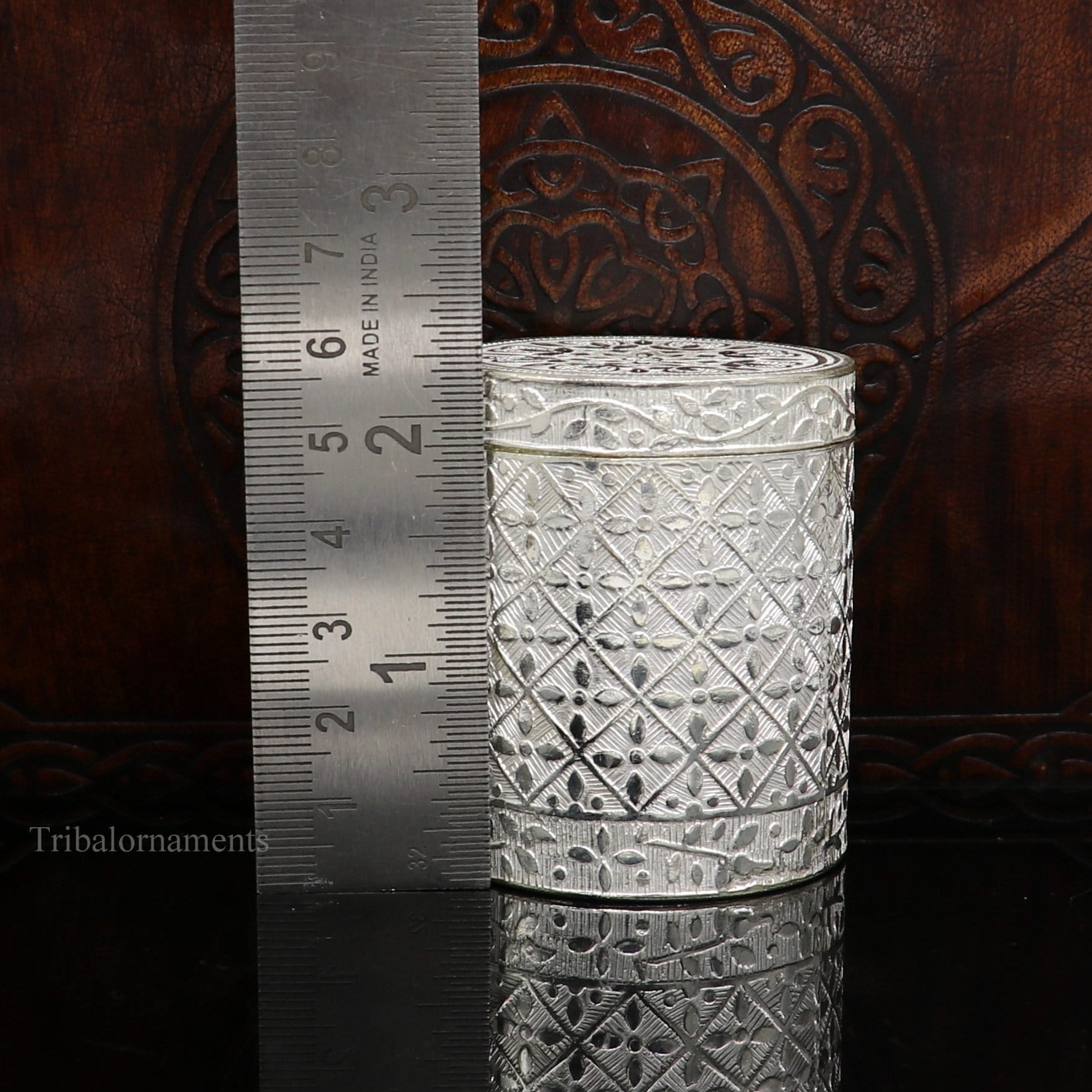 5.5 cm 925 solid silver utensils vintage style trinket box, container/casket box bridal floral work box, jewelry box silver utensils stb203 - TRIBAL ORNAMENTS