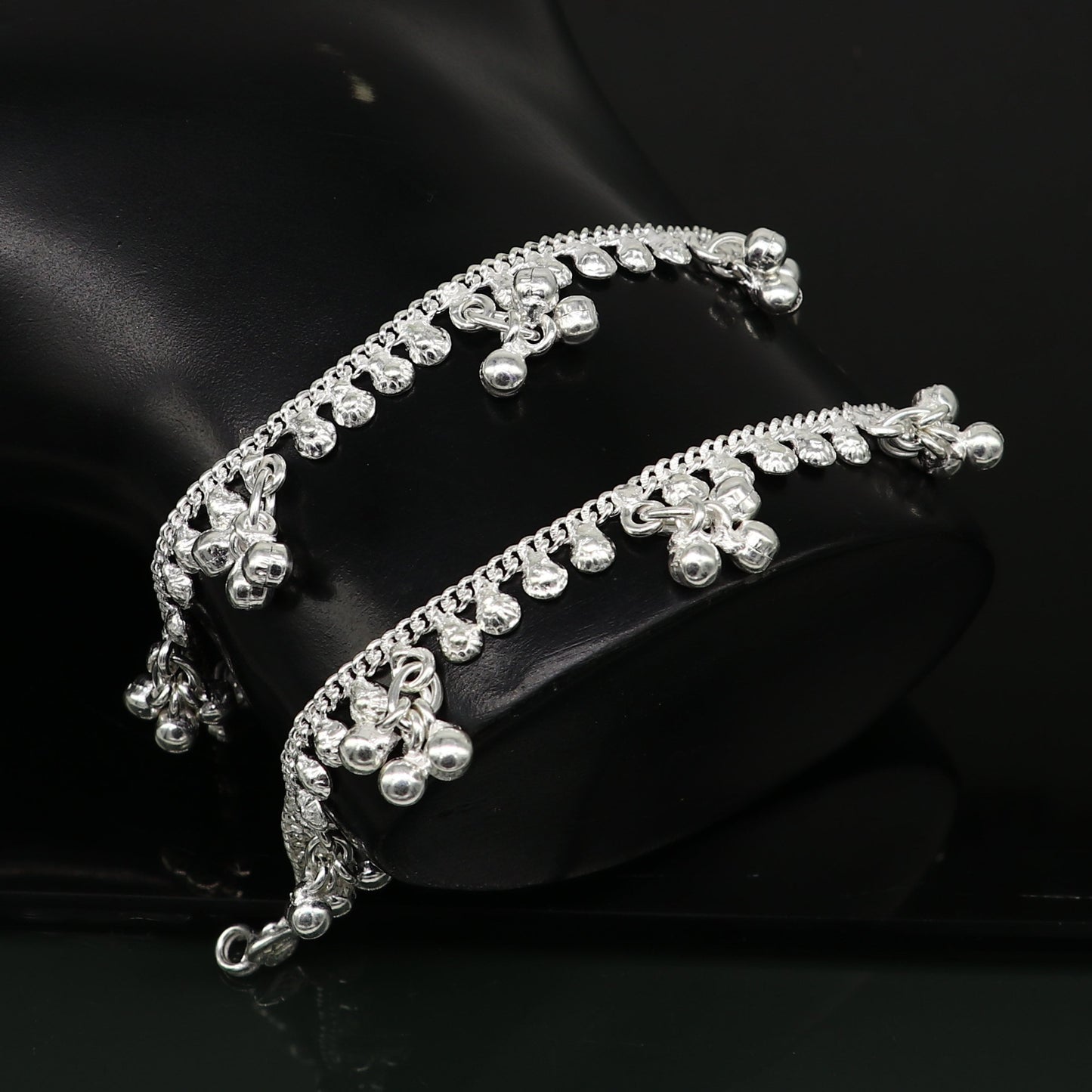 5.5" inch handmade solid sterling silver baby kids ankle bracelet unisex baby anklet foot bracelet customized charm kids bracelet ank423 - TRIBAL ORNAMENTS