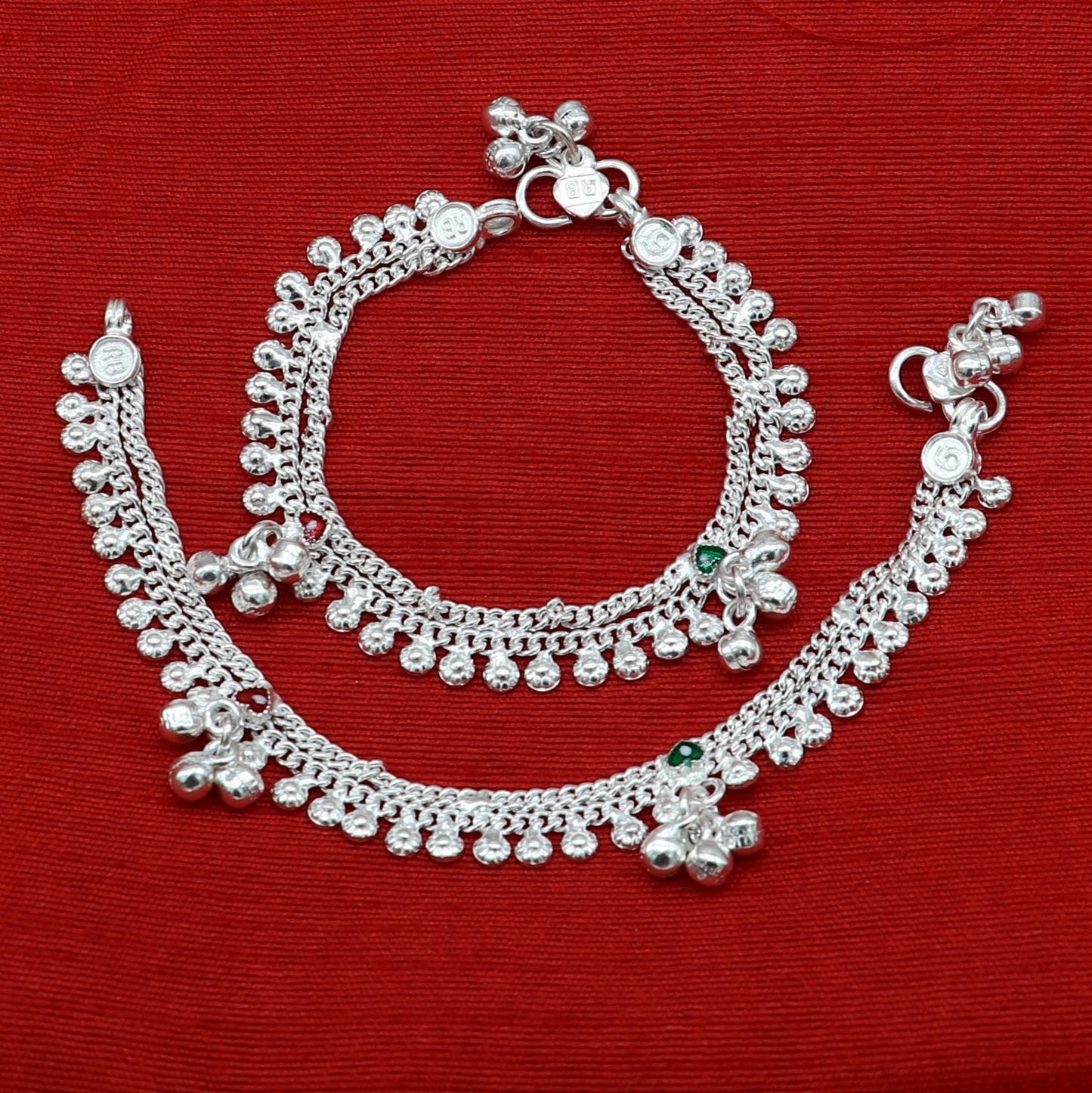 5.5" inch handmade solid sterling silver baby kids ankle bracelet unisex new born baby anklet foot bracelet customized charm bracelet ank389 - TRIBAL ORNAMENTS