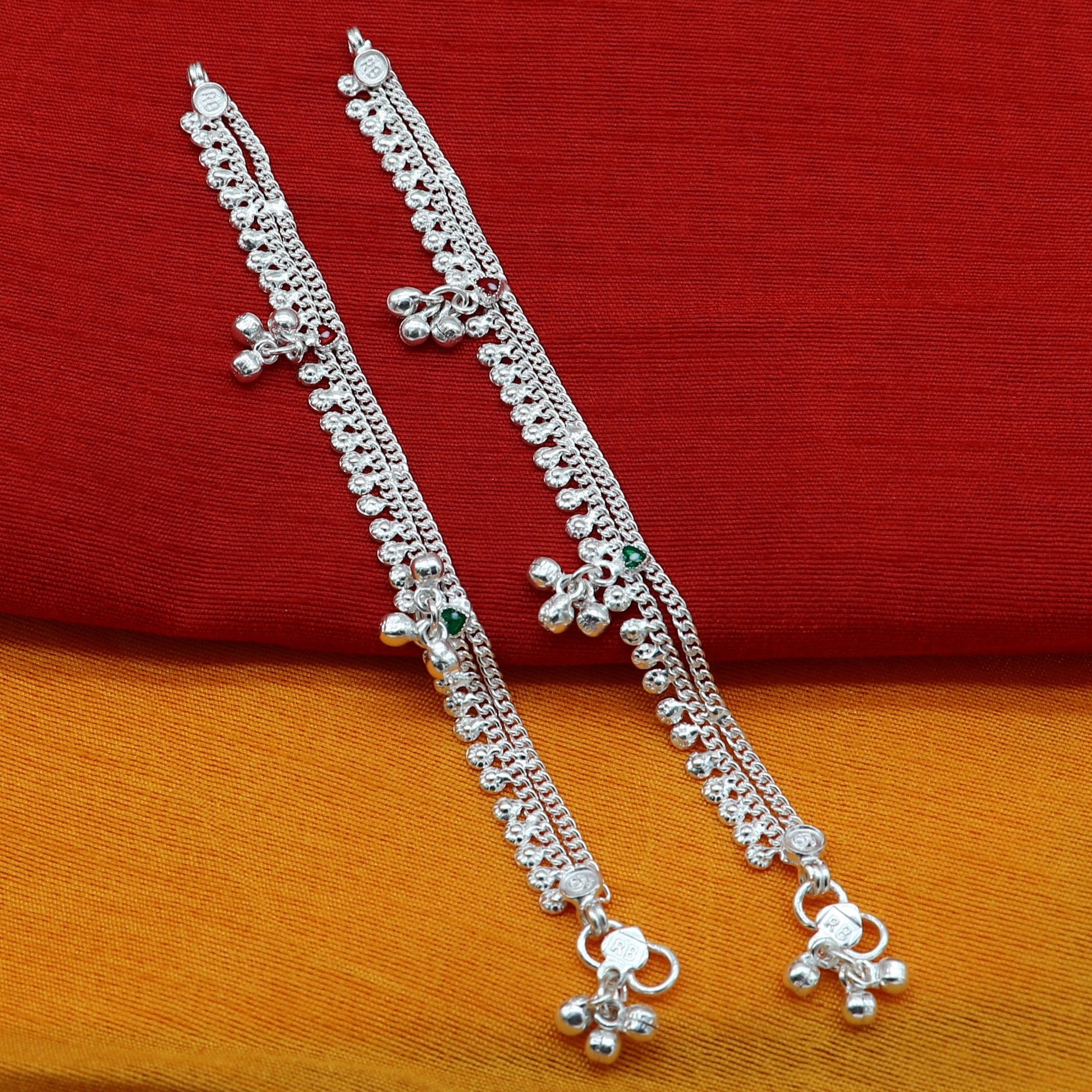 5.5" inch handmade solid sterling silver baby kids ankle bracelet unisex new born baby anklet foot bracelet customized charm bracelet ank389 - TRIBAL ORNAMENTS