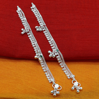 5.5" inch handmade solid sterling silver baby kids ankle bracelet unisex new born baby anklet foot bracelet customized charm bracelet ank389 - TRIBAL ORNAMENTS