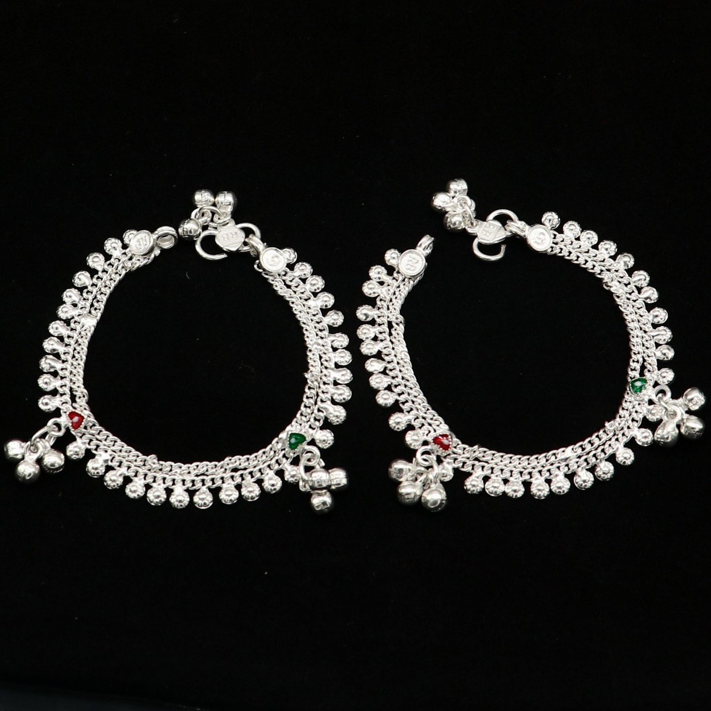 5.5" inch handmade solid sterling silver baby kids ankle bracelet unisex new born baby anklet foot bracelet customized charm bracelet ank389 - TRIBAL ORNAMENTS