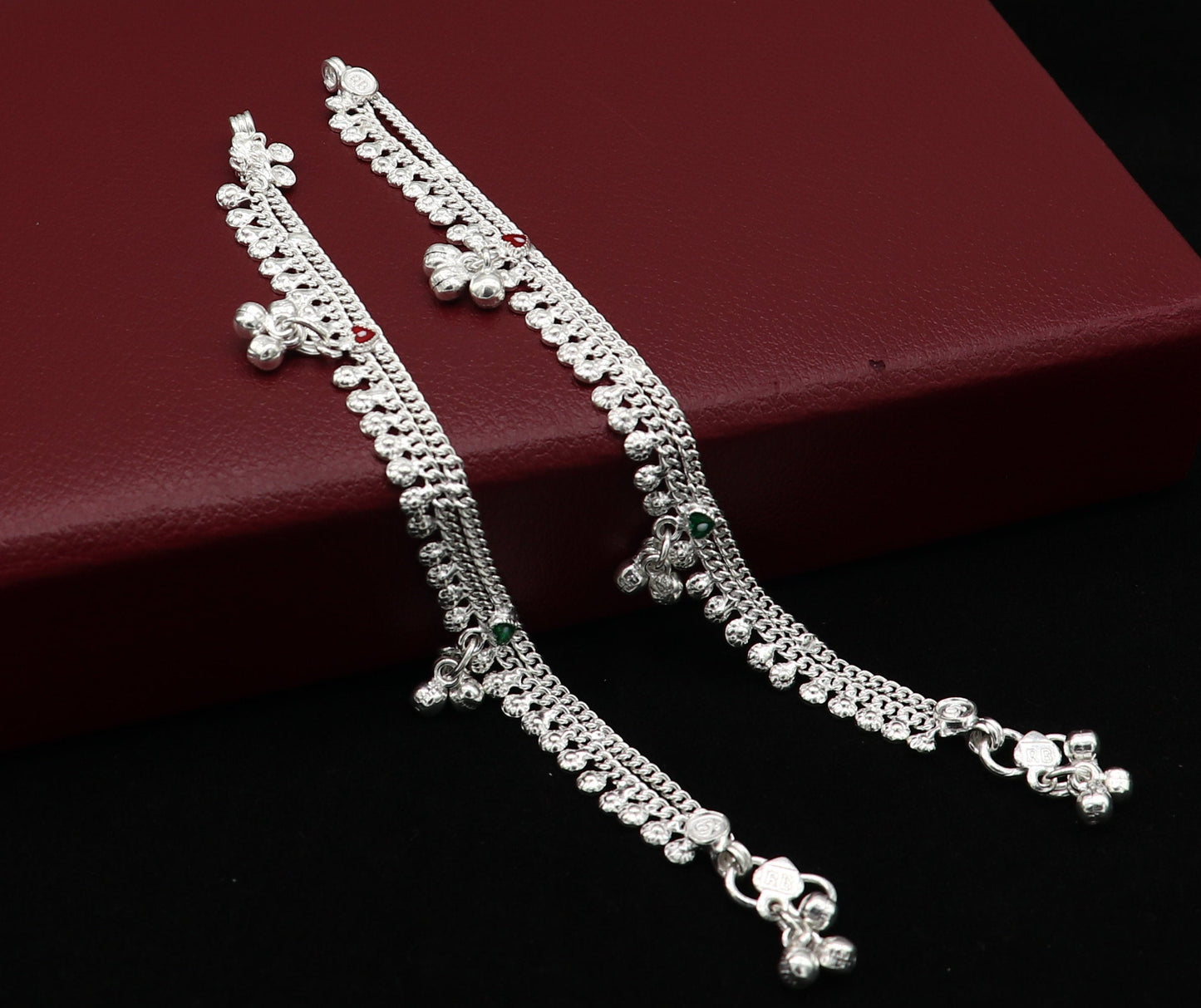 5.5" inch handmade solid sterling silver baby kids ankle bracelet unisex new born baby anklet foot bracelet customized charm bracelet ank389 - TRIBAL ORNAMENTS