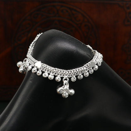 Beautiful 5.5-inch custom-designed baby anklet by TRIBAL ORNAMENTS, featuring intricate tribal patterns and charming baby foot bracelet design.