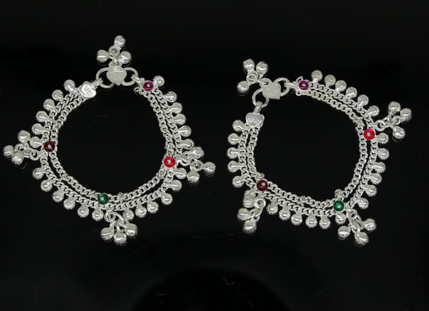 5.6" long Sterling silver handmade amazing silver ankle bracelet baby anklet noisy sound charm customized anklet personalized gifting ank221 - TRIBAL ORNAMENTS