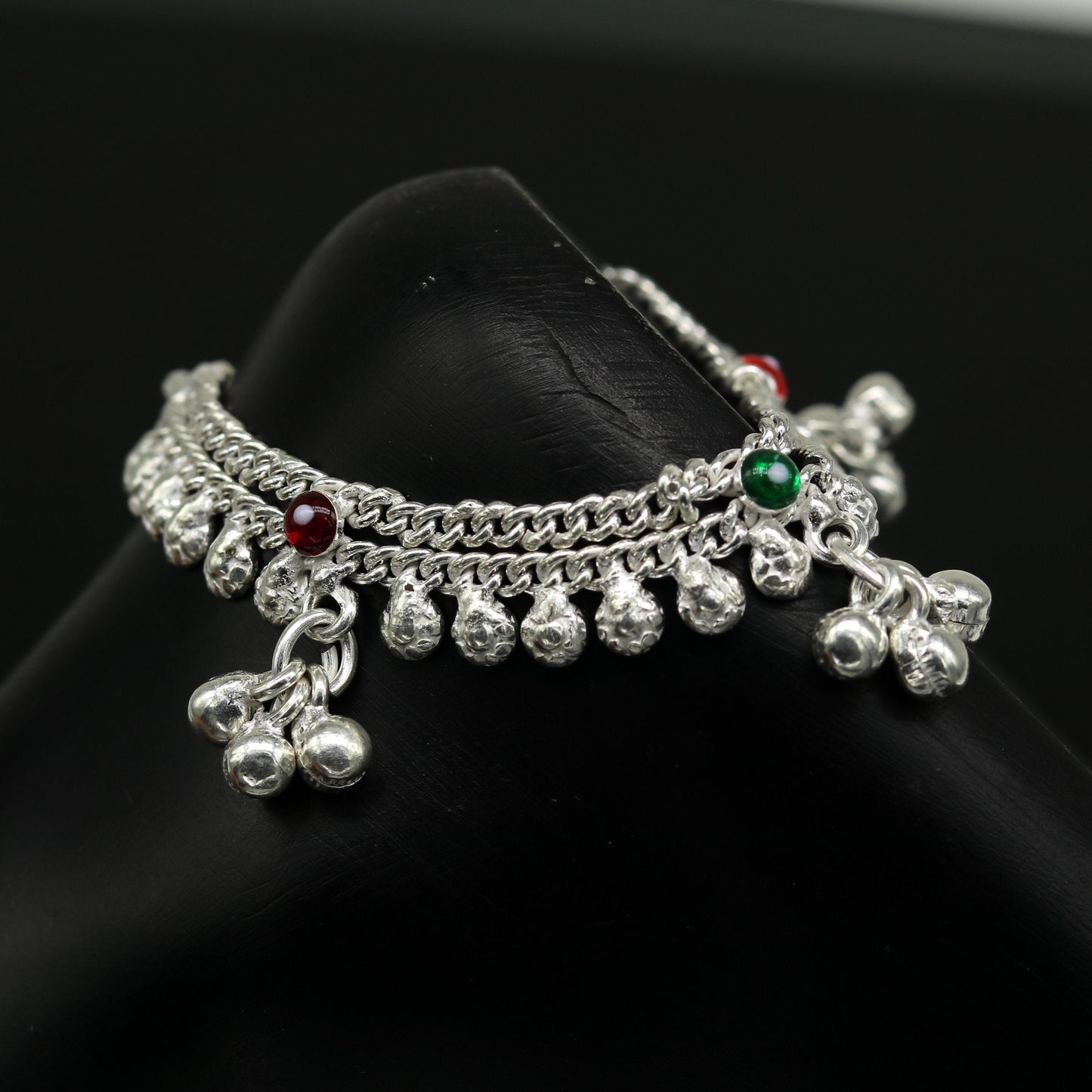 5.6" long Sterling silver handmade amazing silver ankle bracelet baby anklet noisy sound charm customized anklet personalized gifting ank221 - TRIBAL ORNAMENTS