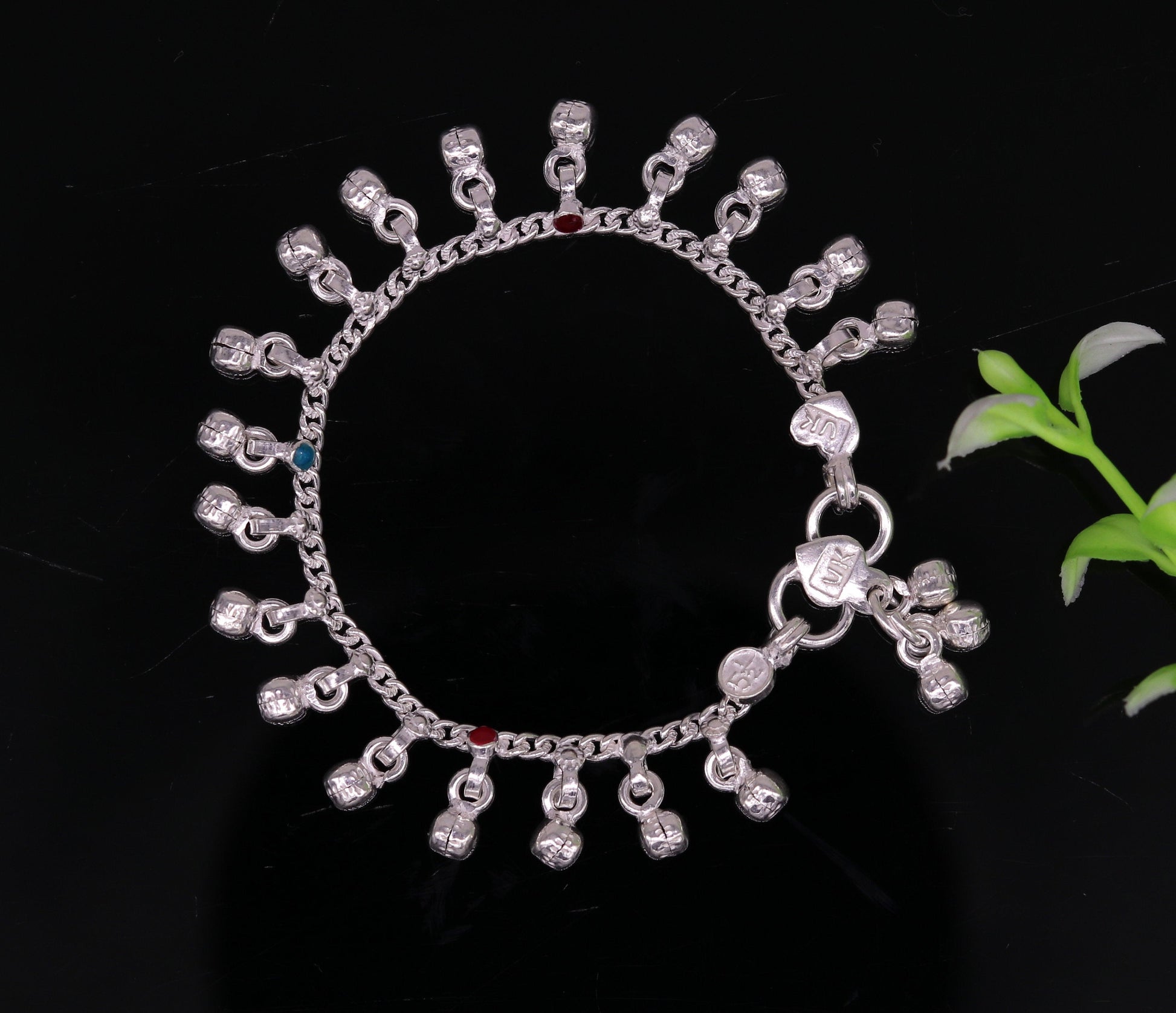 5.8" Inches long sterling silver handmade gorgeous charm baby anklets, excellent hanging noisy bells kids customized kids jewelry ank241 - TRIBAL ORNAMENTS