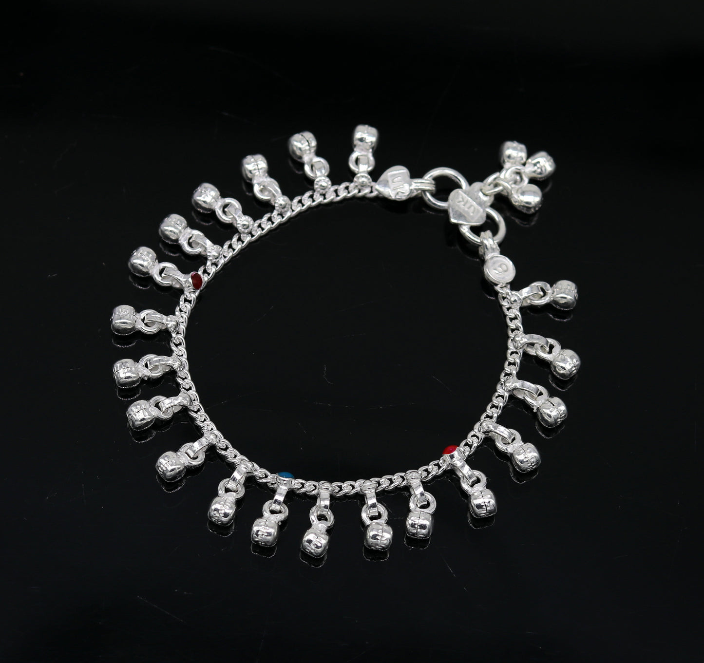 5.8" long trendy stylish baby anklets bracelet, single chain jingling belly ankle bracelet, personalized gifting kids jewelry ank254 - TRIBAL ORNAMENTS