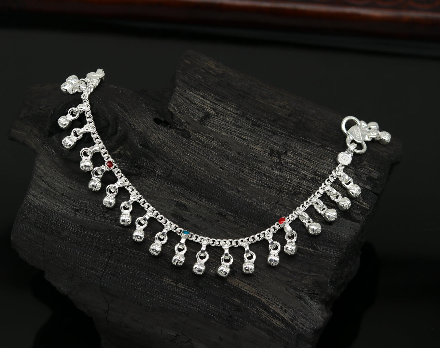 5.8" long trendy stylish baby anklets bracelet, single chain jingling belly ankle bracelet, personalized gifting kids jewelry ank254 - TRIBAL ORNAMENTS