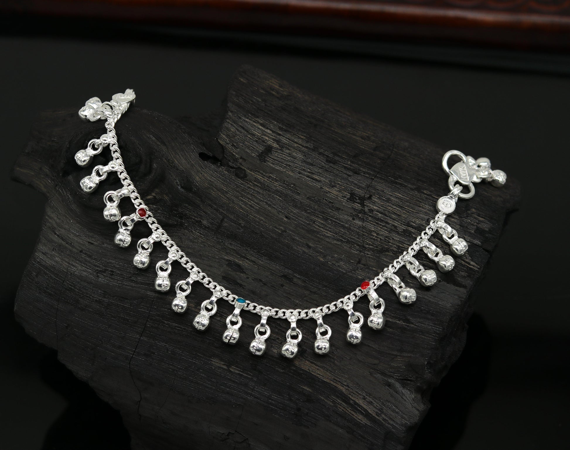 5.8" long trendy stylish baby anklets bracelet, single chain jingling belly ankle bracelet, personalized gifting kids jewelry ank254 - TRIBAL ORNAMENTS