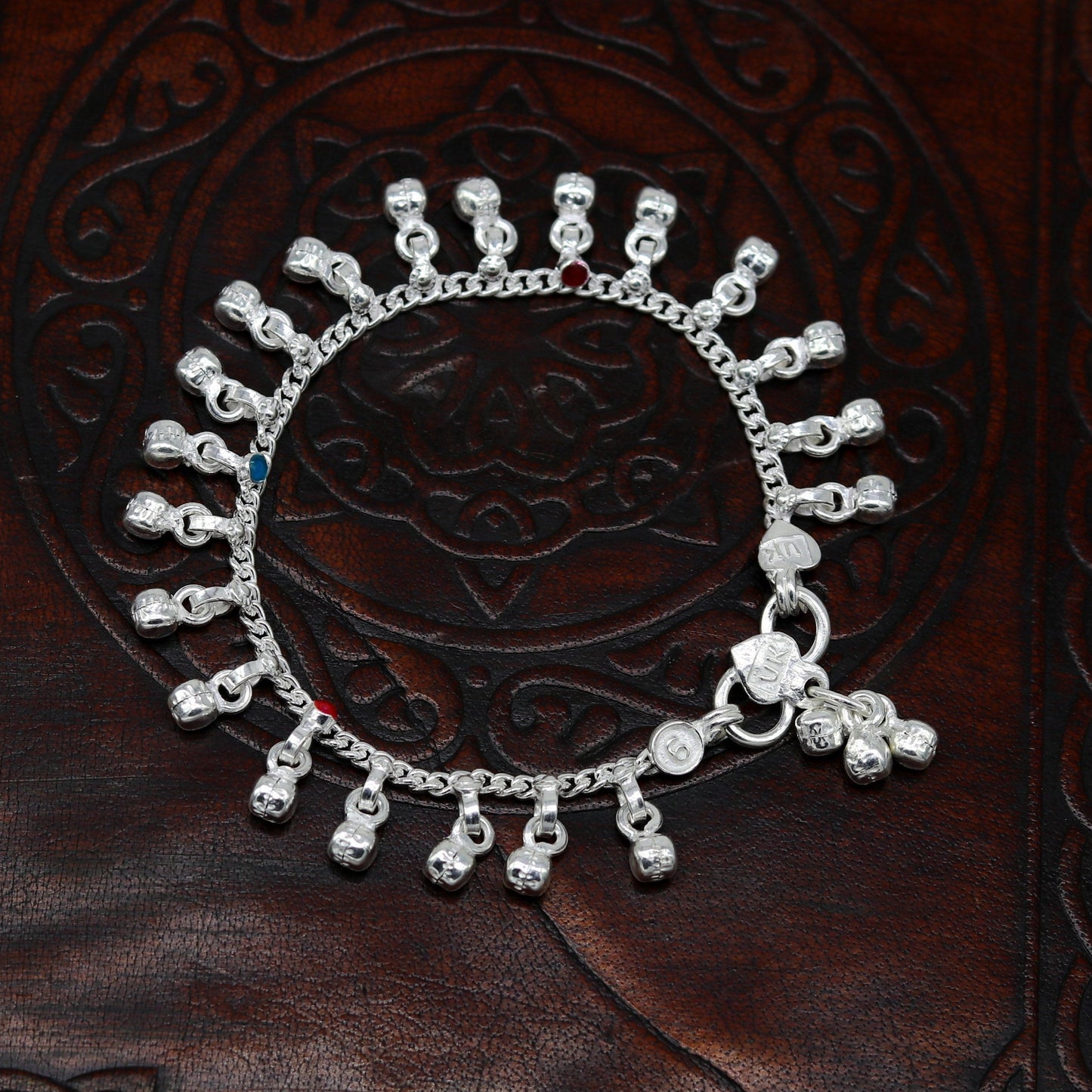 5.8" long trendy stylish baby anklets bracelet, single chain jingling belly ankle bracelet, personalized gifting kids jewelry ank254 - TRIBAL ORNAMENTS