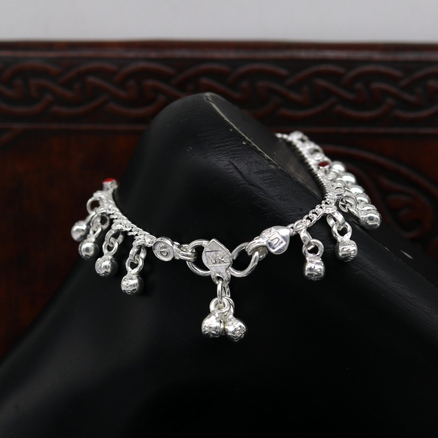 5.8" long trendy stylish baby anklets bracelet, single chain jingling belly ankle bracelet, personalized gifting kids jewelry ank254 - TRIBAL ORNAMENTS